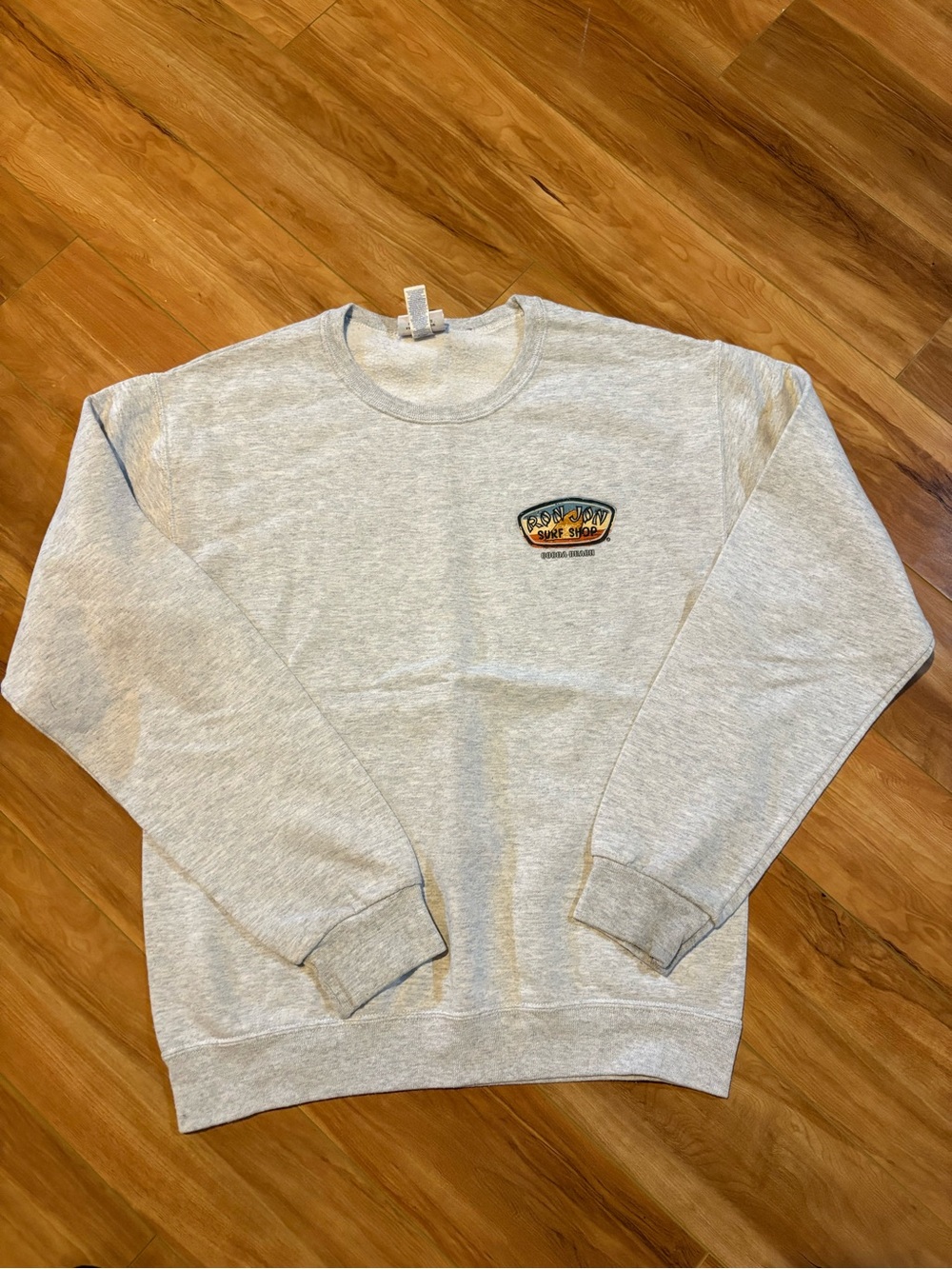 Ron Jon Light Gray Crewneck Sweatshirt with Small Chest Patch